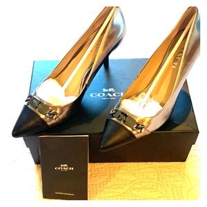 Coach Gunmetal Black heels